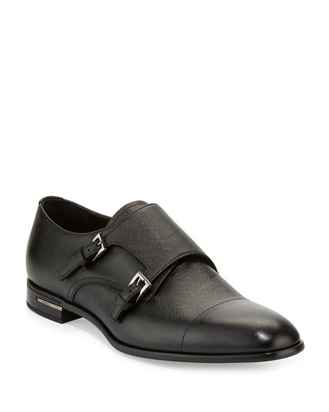 prada saffiano double monk strap shoes|Men's Prada Saffiano .